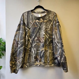 Sudadera Realtree Desteñida Camuflaje Vintage Cuello Redondo XL Peso Pesado - Imagen 1 de 7