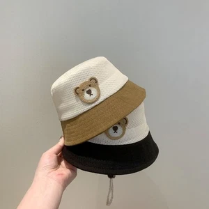 Cartoon Baby Sun Hat Sunscreen Kids Bucket Hat Cute Bear Fisherman Cap Boy - Picture 1 of 17
