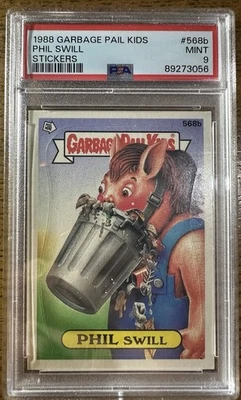 1988 Garbage Pail Kids Phil Swill PSA 9 Mint Sticker #568b - Image 1 of 2
