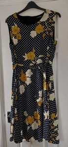 LOVELY EVANS SIZE 20 POLKA DOT FLORAL MIDI DRESS NEW PLUS CURVE - Picture 1 of 7