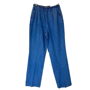 Chic Comfort Collection Misses Pull On Denim Pants Elastic Waist Size 12 - Picture 1 of 10