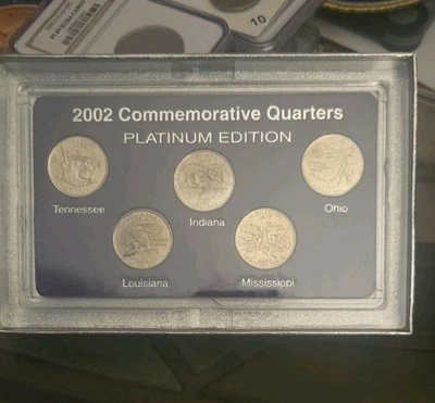 2002 States Commemorative Quarters Philadelphia Mint 5 Coins (no box) slab only - Image 1 of 2