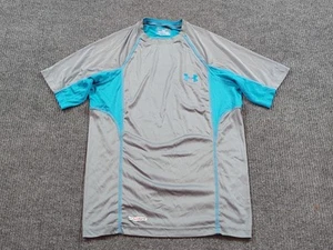 Under Armour Shirt Mens Medium Gray Short Sleeve Fitted Base Layer Heat Gear  - Picture 1 of 7