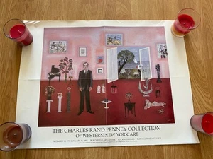 Vtg Charles Rand Penney Collection invitation poster Burchfield Center 90s 24” - Picture 1 of 11