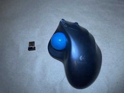 Logitech Logi M570 Wireless Trackball Mouse and USB Receiver Blue Ball - Image 1 of 4