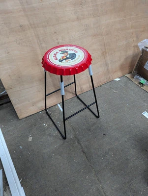 Birra Moretti Bottle Top Bar Stool 70cm Steel Frame Round  - Image 1 of 3