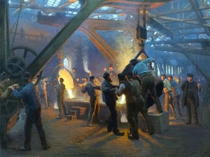 From Burmeister and Wain's Iron Foundry Peder Kroyer 1885 Painting Poster Print - Picture 1 of 2