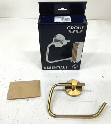 Grohe Essentials gebogener Toilettenpapierhalter mit einem Pfosten in Brushed Cool Sunrise - Bild 1 von 2