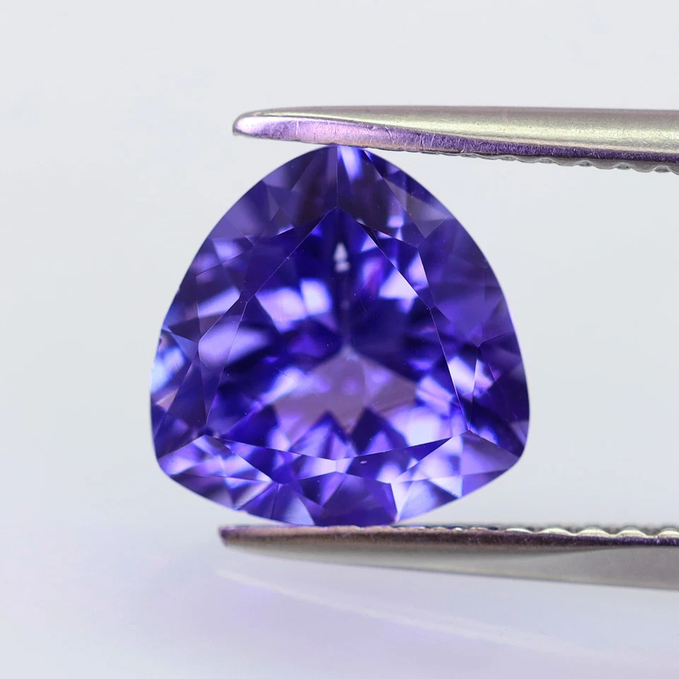 1.92c 9mm Trillion Cut! Intense Rich Violet Blue Natural Tanzanite Terrific Gem - Image 1 of 1
