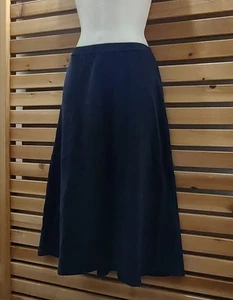 Blue Casual Leisure Soft Cotton A Line Flared Lands End SKIRT Size PM Errands - Picture 1 of 6