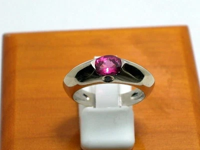 PIAGET TURMALIN RING 750/18K WEISSGOLD BRILLANT 0,04ct G/VS Gr.55 T1081 - Bild 1 von 4