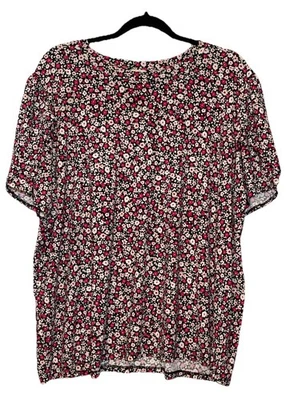 Anne Klein Ditsy Floral Flutter Tulip Sleeve Top Plus Size 2X Cottagecore Boho - Image 1 of 4