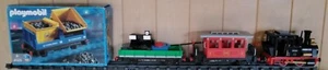 *-*Playmobil Eisenbahn aus 4017 Dampflok mit Licht💡 4125 Waggon und Bahnhof*-* - Bild 1 von 19