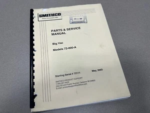 Smithco Big Vac Teile & Service Manual 72-000-A - Bild 1 von 2