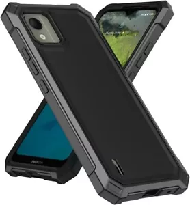 For Nokia C110 Hybrid Rubber Phone Case Full Body Rugged Cover w/ Tempered Glass - Picture 1 of 76
