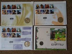 Coin covers, 3 Star wars, 1 Gruffalo - Picture 1 of 14