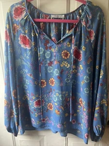 DALIA XL Blue Floral Blouse Long Sleeve - Picture 1 of 4