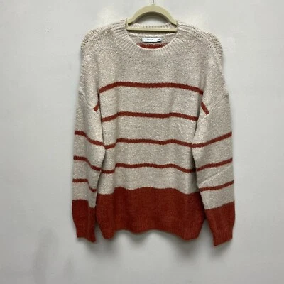 Suéter Pullover Luberante Mujer Avena Marsala Rayas Manga Larga Mezcla Acrílico M Foto 1 de 4