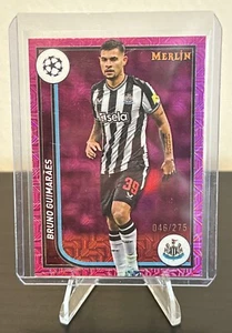 2024 Topps Merlin Bruno Guimaraes #85 Pink Mono Refractor 46/275 Newcastle Utd - Picture 1 of 3