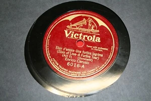 ENRICO CARUSO VICTOR 78RPM RECORD 6106 ELISIR D'AMOURE UNA FORTIVA - Picture 1 of 2