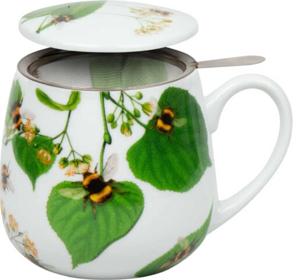 Könitz herbal tea cup Bumblebees on leave cup with strainer and lid 0.42 L porcelain - Image 1 of 1