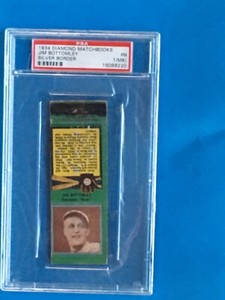 1934 DIAMOND MATCHBOOKS SILVER BORDER JIM BOTTOMLEY HOFer PSA GRADED