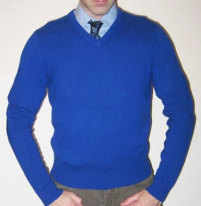 Ralph Lauren Polo 100% Kaschmir royalblau V-Ausschnitt Pullover - Größe M - Bild 1 von 4