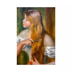Renoir, Young Girl Combing Her Hair, 1894, Lustre Canvas Print, 16" x 24" - Picture 1 of 10