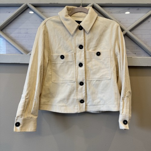 OFF WHITE Zara Off White Velluto a coste Crop Shirt Giacca "Shacket" S Small Top Ragazze Donna