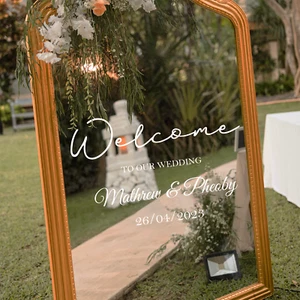 Welcome Wedding Mirror Sticker Vinyl Decal Sticker for DIY Wedding Easy to Apply - Picture 1 of 5