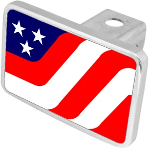 Eurosport Daytona Premium XL Hitch Plug USA Flag 2 Chrome Badge Only - Image 1 of 1