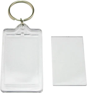 10PCS Clear Blank Photo Image Picture Frame Framework Keychain Key Buckle Ring(R - Picture 1 of 12