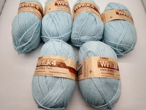 6 Caron Yarn Wintuk Hand Knitting Vintage Acrylic Baby Blue 3.5 oz. 4-ply - Picture 1 of 7