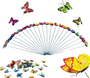 20 Pcs Farfalle Da Giardino Con Asta Di Inserimento, Colorati Giardino Farfalle - Foto 1 di 6