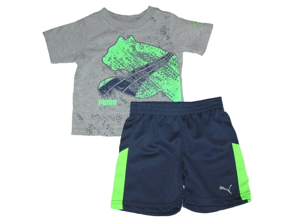 Conjunto de Pantalones Cortos y Camisa PUMA Bebé Niño, Conjunto de Pantalones Cortos Infantiles PUMA NUEVO CON ETIQUETAS Foto 1 de 4