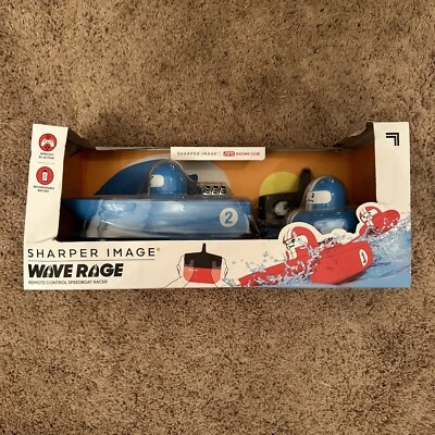 Sharper Image Wave Rage, Remote Control Speed Boat Racer, Blue New in Box - Image 1 of 2