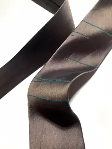 DOMINIQUE FRANCIA 3 CORONAS rango CORBATA LÍNEA VERDE ESTRECHA HECHA A MANO ALTA GAMA BRONCE - Imagen 1 de 14