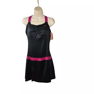 Wilson Black and Ripe Raspberry (Pink) Tea Lawn Tennis Dress Women's Size Large - Image 1 of 4