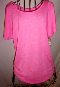 Women's Hot Pink Scoop Cold Shoulder Top by MUDD sz S NWT! - Picture 1 of 4