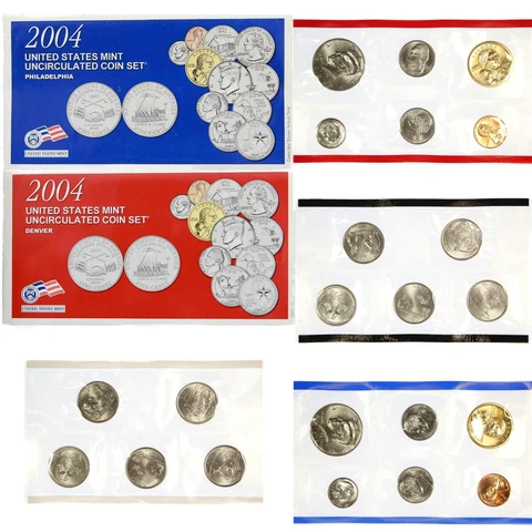 2004 Mint Set Original Envelope 22 Brilliant Uncirculated US Coins Cover