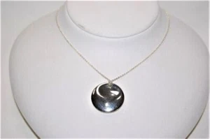 TIFFANY & Co Elsa Peretti 925 STERLINGSILBER 24 MM Runde Scheibe Anhänger Halskette - Bild 1 von 6