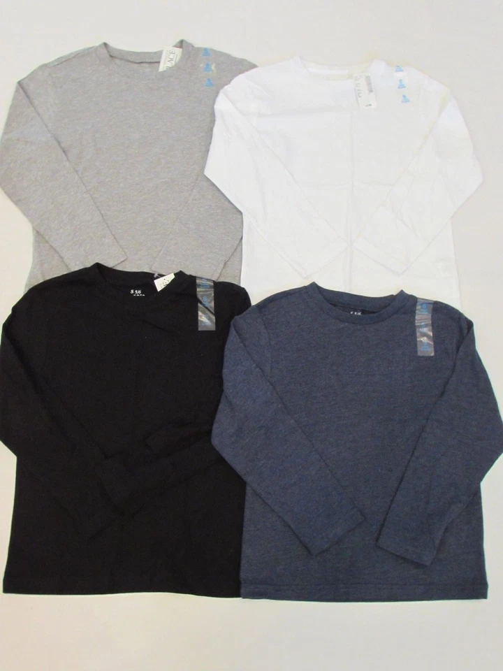 NOVO LOTE DE 4 CAMISAS SÓLIDAS BOYS’ THE CHILDREN’S PLACE L/S, PEQUENAS 5/6 - Imagem 1 de 1