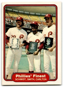 1982 Fleer Mike Schmidt/Lonnie Smith/Steve Carlton Philadelphia Phillies #641
