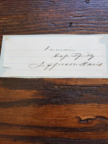 Confederate President Jefferson Davis Signed Autographed Cut JSA LOA Cover