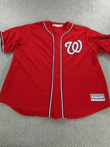 Majestic Washington Nationals Jersey Mens 2Xl Daniel Murphy Red Cool Base Cover