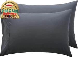 Luxury 2X Pillowcase Egyptian Cotton Soft Extra Large Fit Pillow Box Black 50X75 - Picture 1 of 2