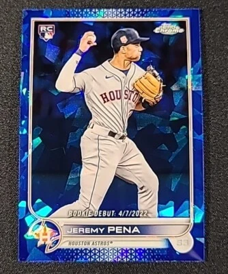 Jeremy Pena 2022 Topps Chrome Update Sapphire ROOKIE DEBUT RC CARD #US276 - Image 1 of 4