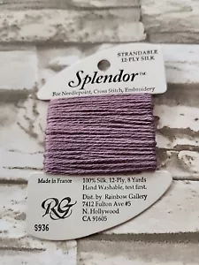 Rainbow Gallery Splendor Medium Amethyst 936 100% Silk 8 Yards Needlework - Picture 1 of 2