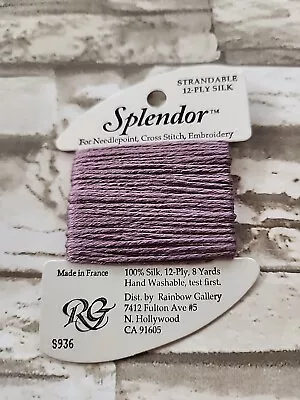 Rainbow Gallery Splendor Medium Amethyst 936  100% Silk 8 Yards Needlework - Image 1 of 2