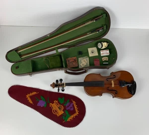 Alte Meister Geige Violine Klebezettel David Hopf 1865 komplett mit Geigenkasten - Bild 1 von 19